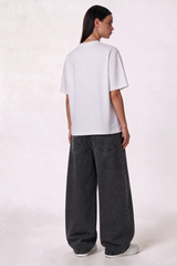 Washed Jeans Denim Wide Leg - Genz Saudi