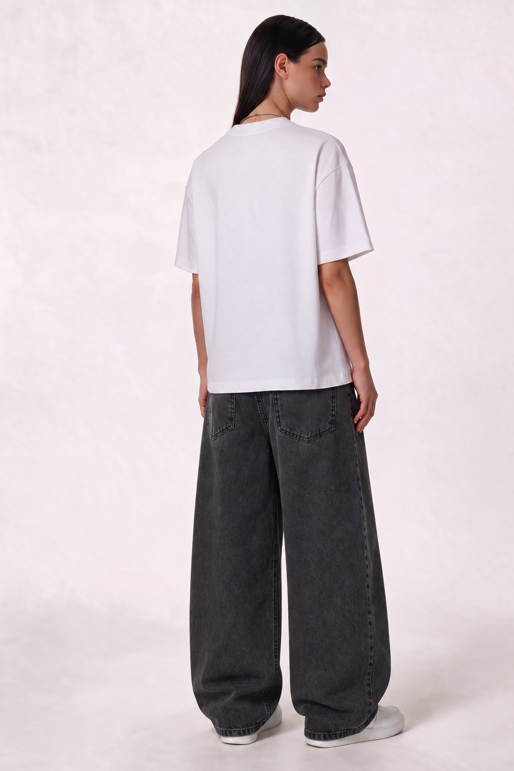 Washed Jeans Denim Wide Leg - Genz Saudi