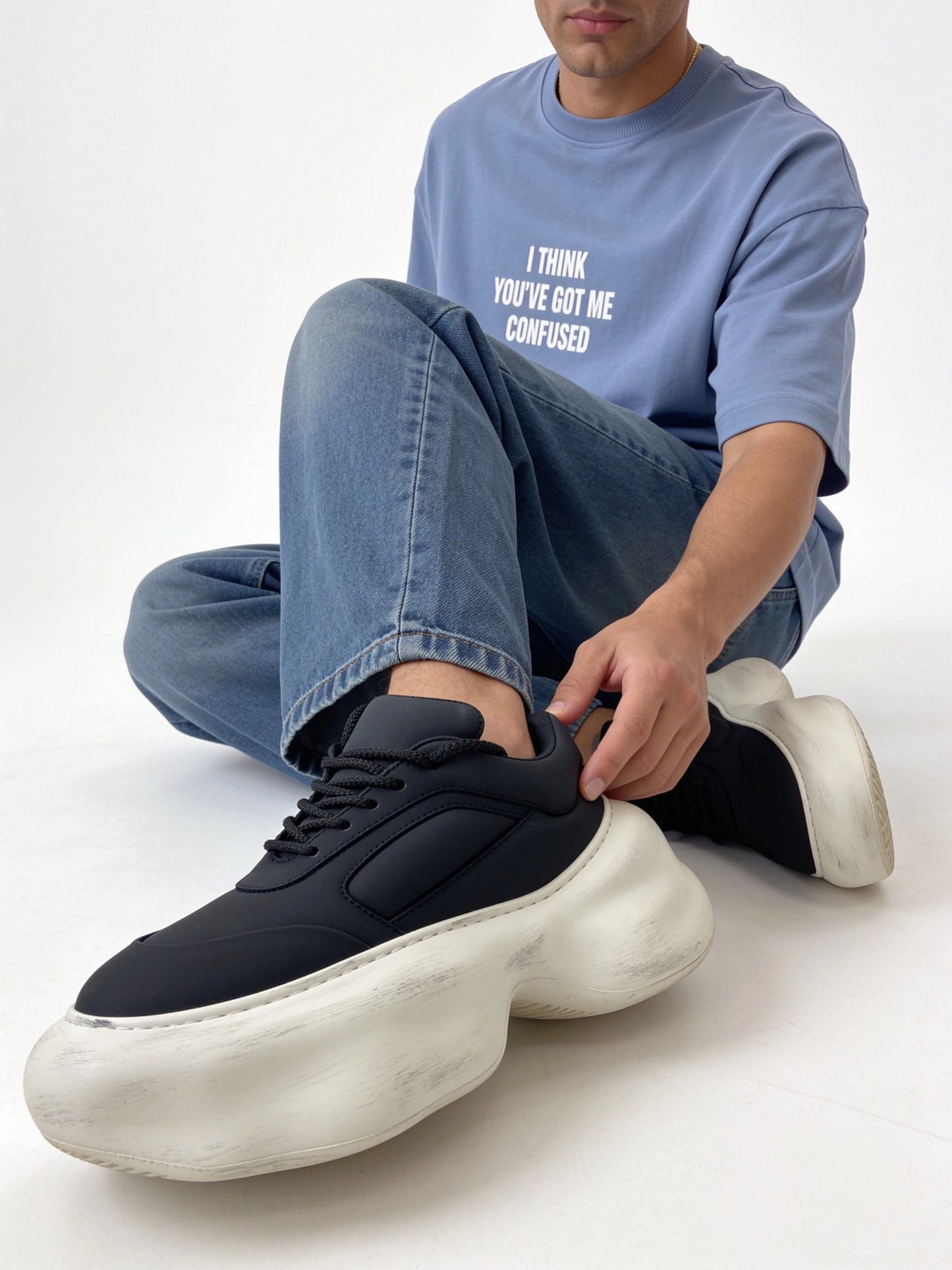 Panelled Sneakers Leather Regular Fit - seevenn