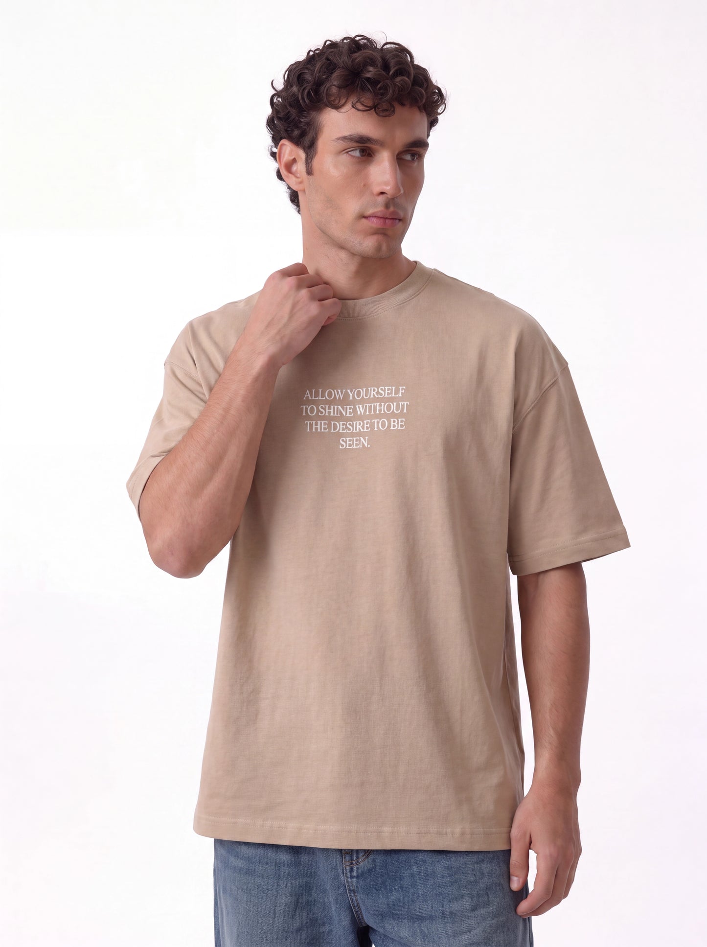 Front & Back Print T-Shirt Cotton Oversized Fit - seven