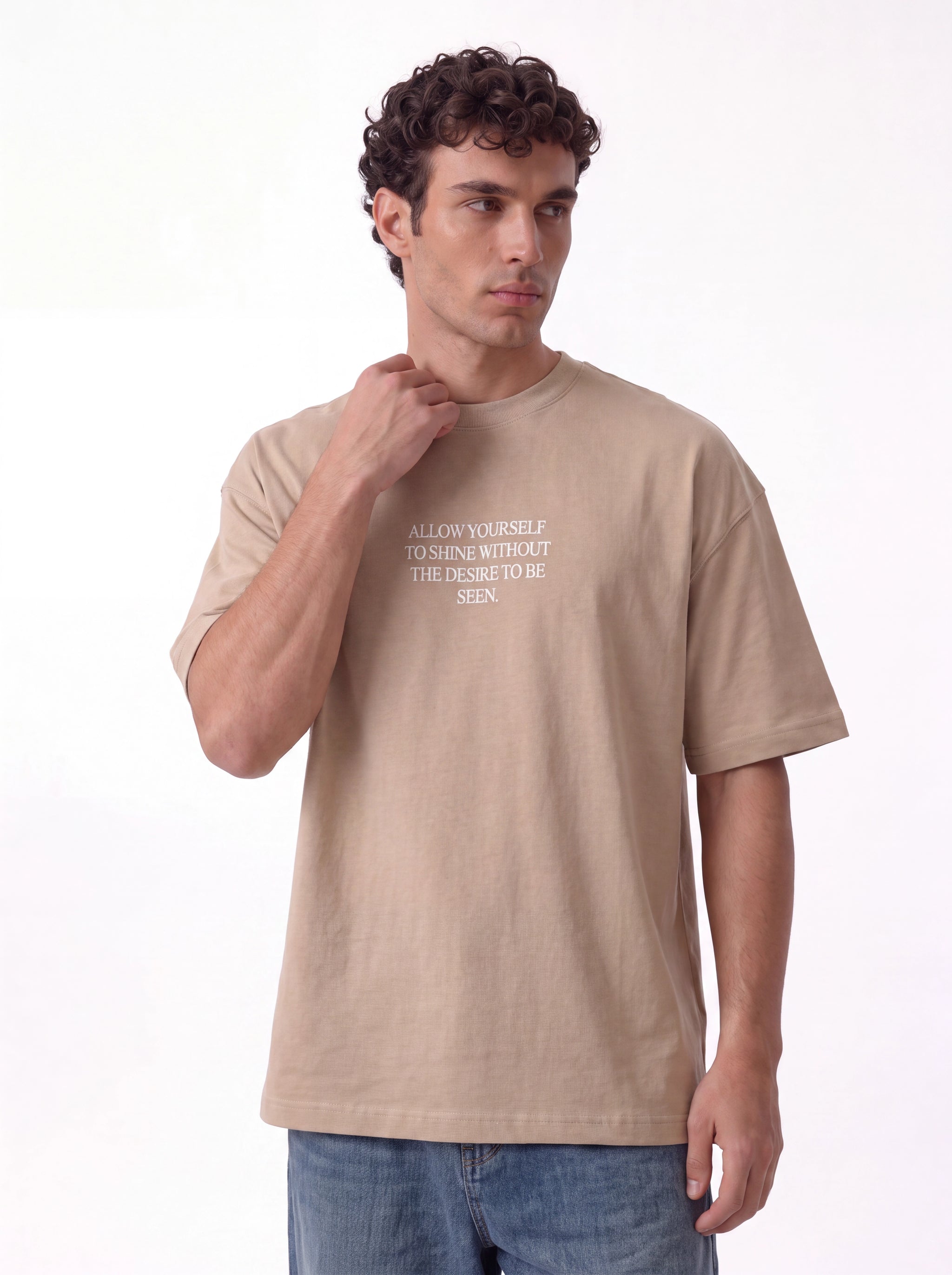 Front & Back Print T-Shirt Cotton Oversized Fit - seven