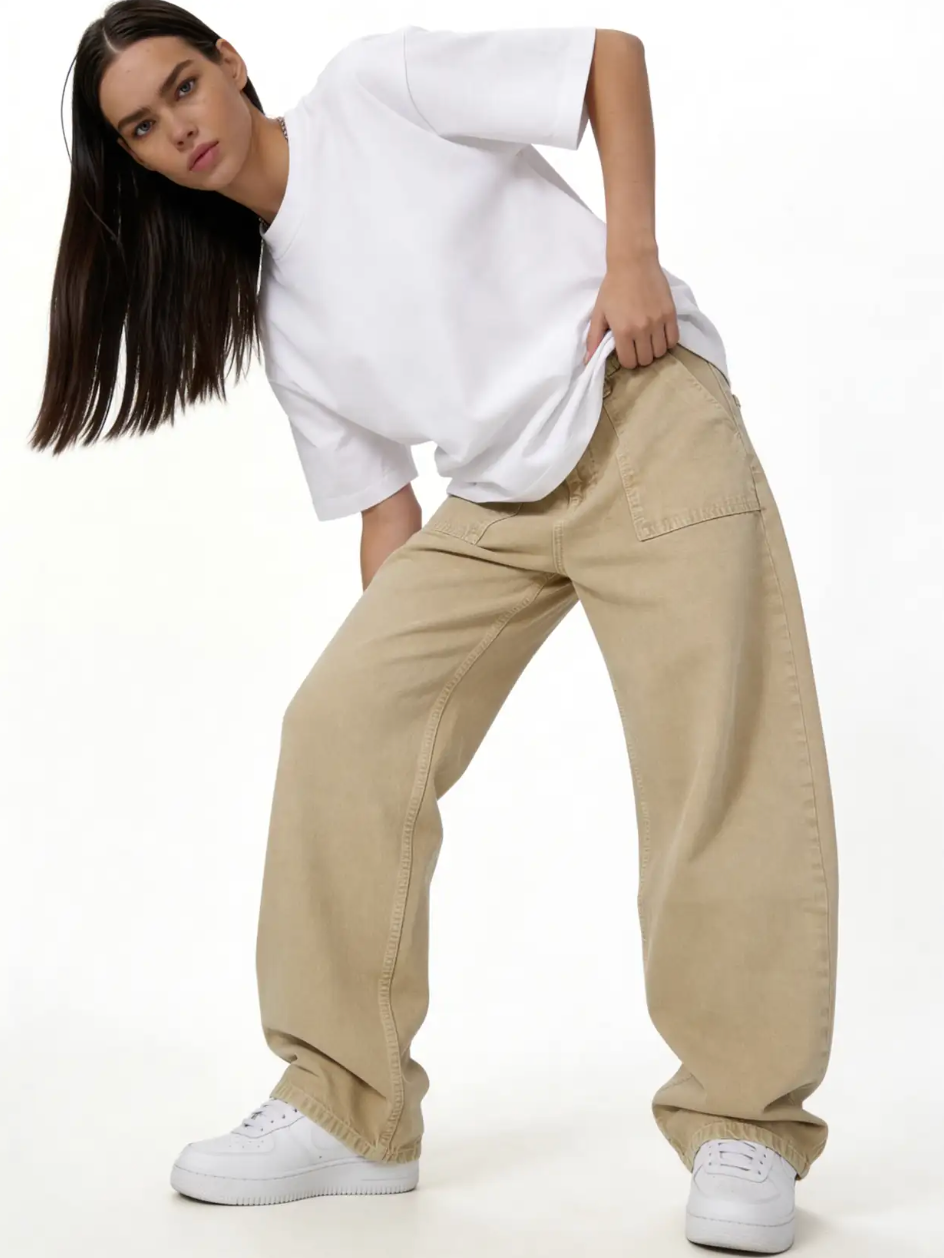 Utility Panel Pants Cotton Wide Leg Fit - Seven
