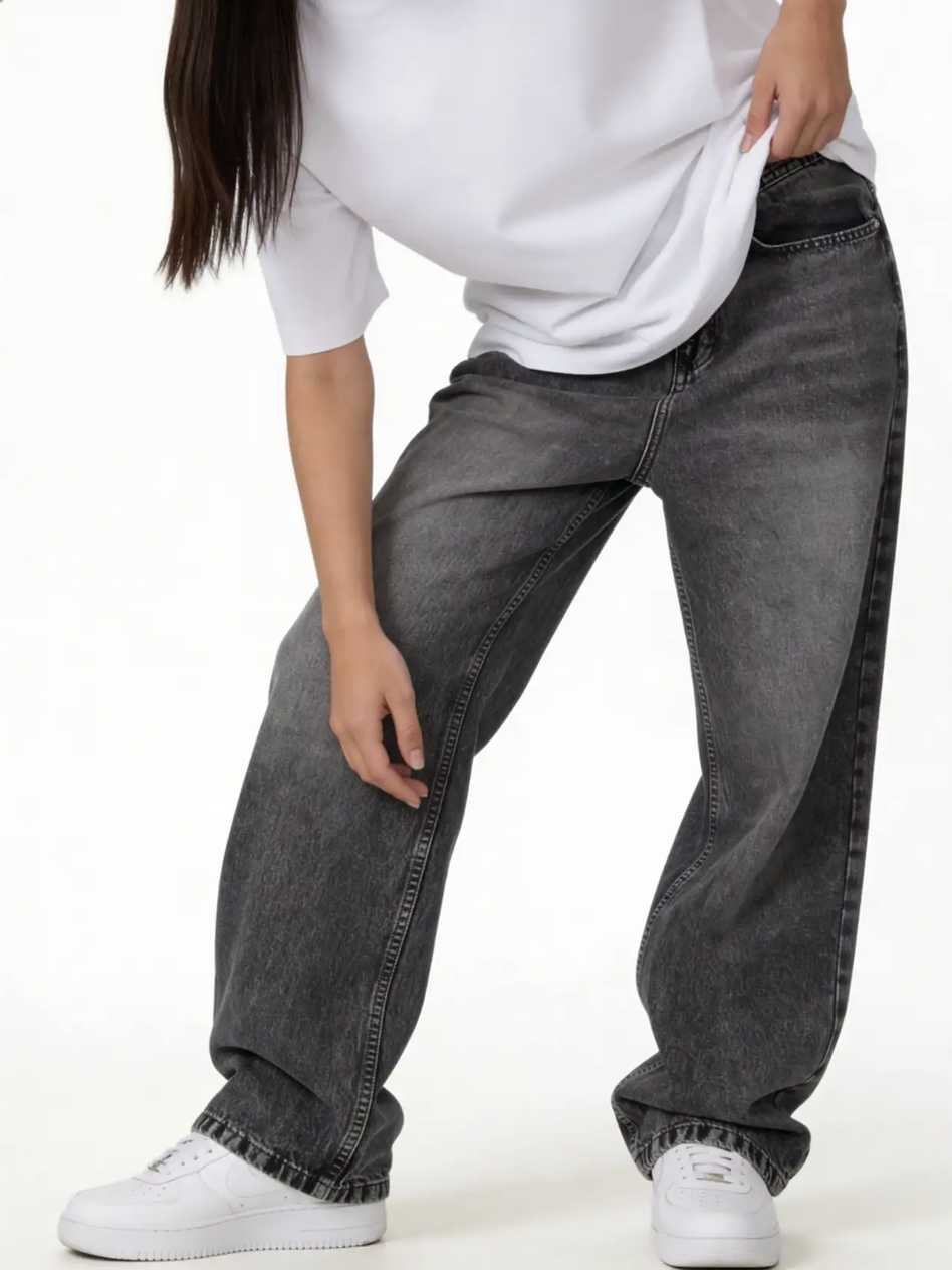 Washed Wide Leg Jeans Denim Relaxed Fit - Seven