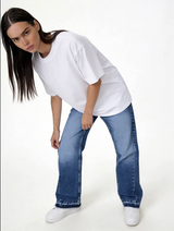 Raw Edge Jeans Denim Straight Leg Fit - seven