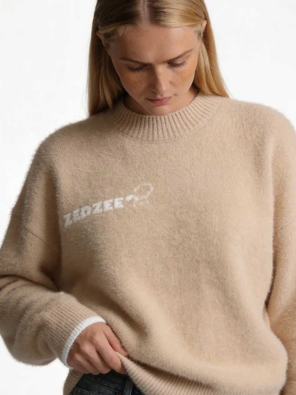 Logo Graphic Sweater Knit Oversized Fit - Zedzee