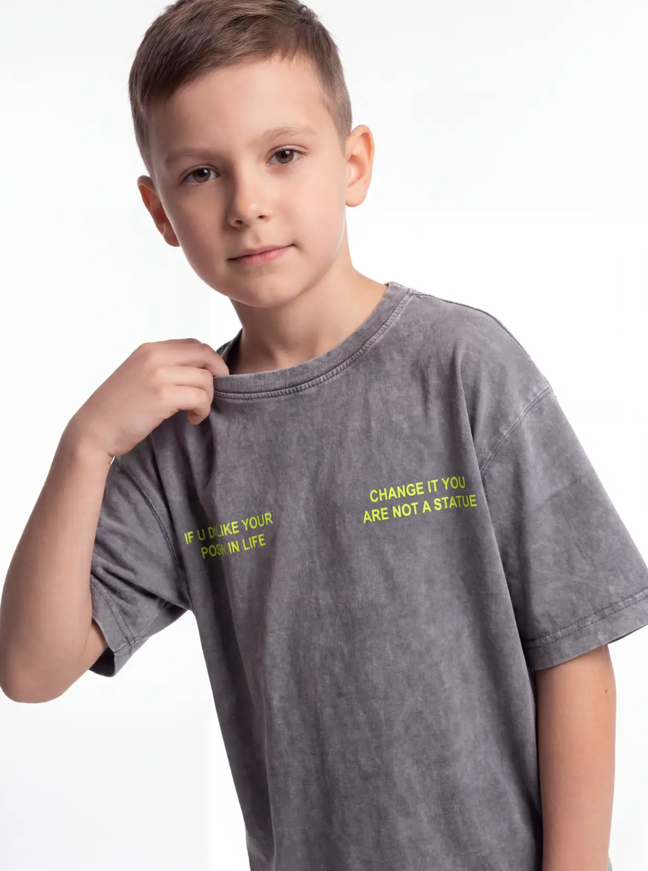 Washed Graphic T-Shirt Cotton Oversized Fit - seven kids