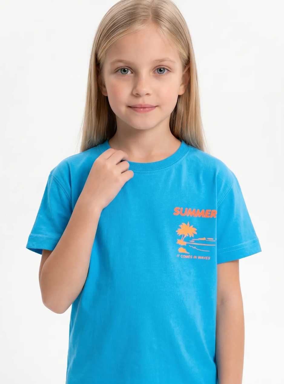 Back Print T-Shirt Cotton Regular Fit - seven kids