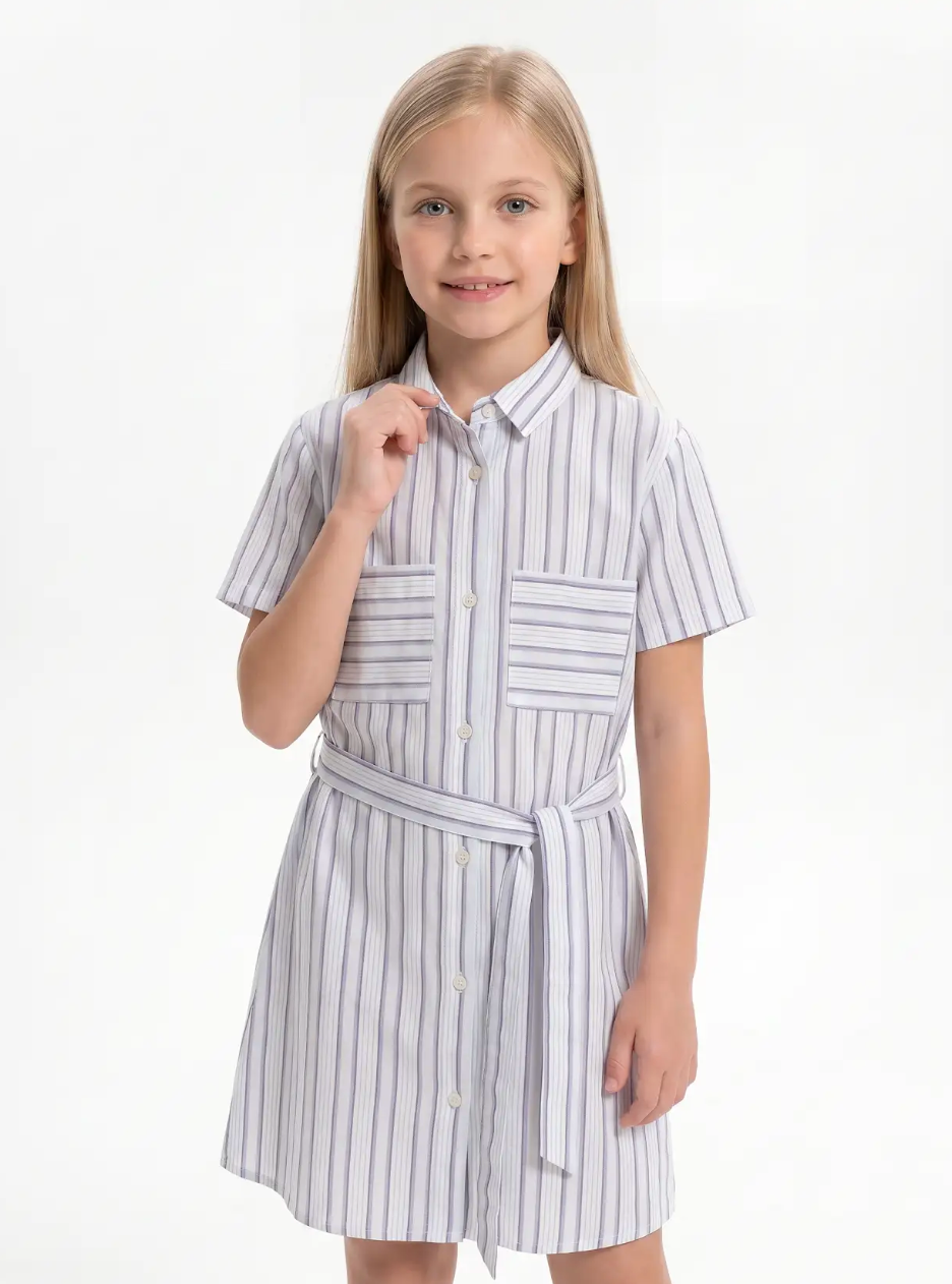Printed Shirt Dress Cotton Regular Fit - seven kids