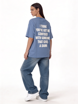 Typography Back Print T-Shirt Cotton Oversized Fit - seven
