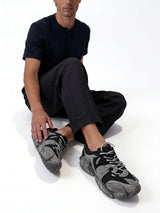 Distressed Panelled Sneakers Knit Regular Fit - seevenn