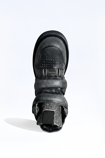 Distressed Strap Boots Leather Regular Fit - seven