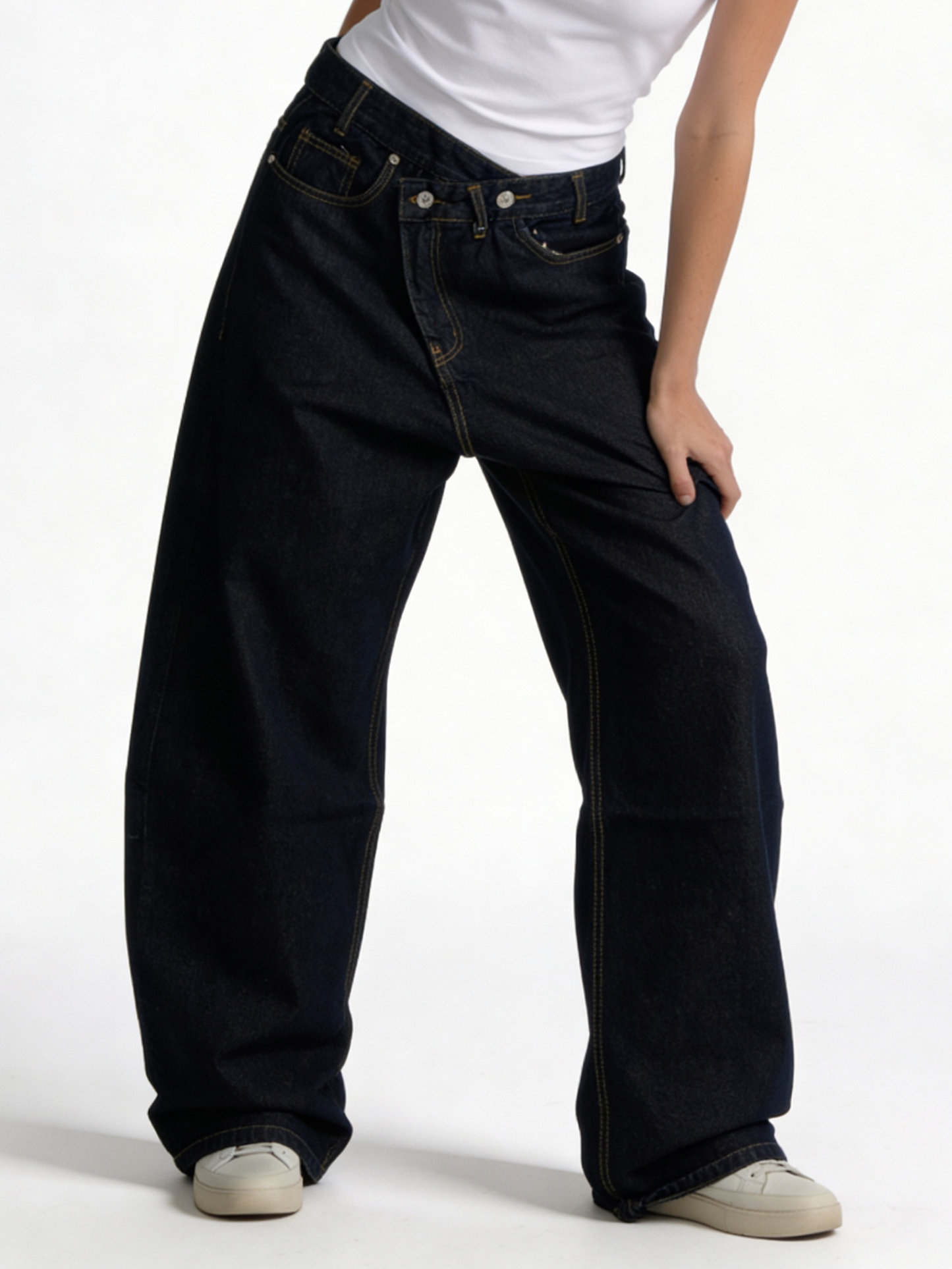 Wide-Leg Raw Indigo Denim Jeans - EIGHTIES
