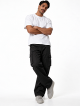 Relaxed Wide-Leg Technical Nylon Multi-Pocket Cargo Pants - jex