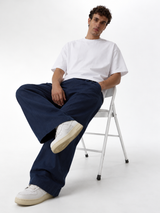 Relaxed Wide-Leg Pleated Cotton Trousers - unbranded