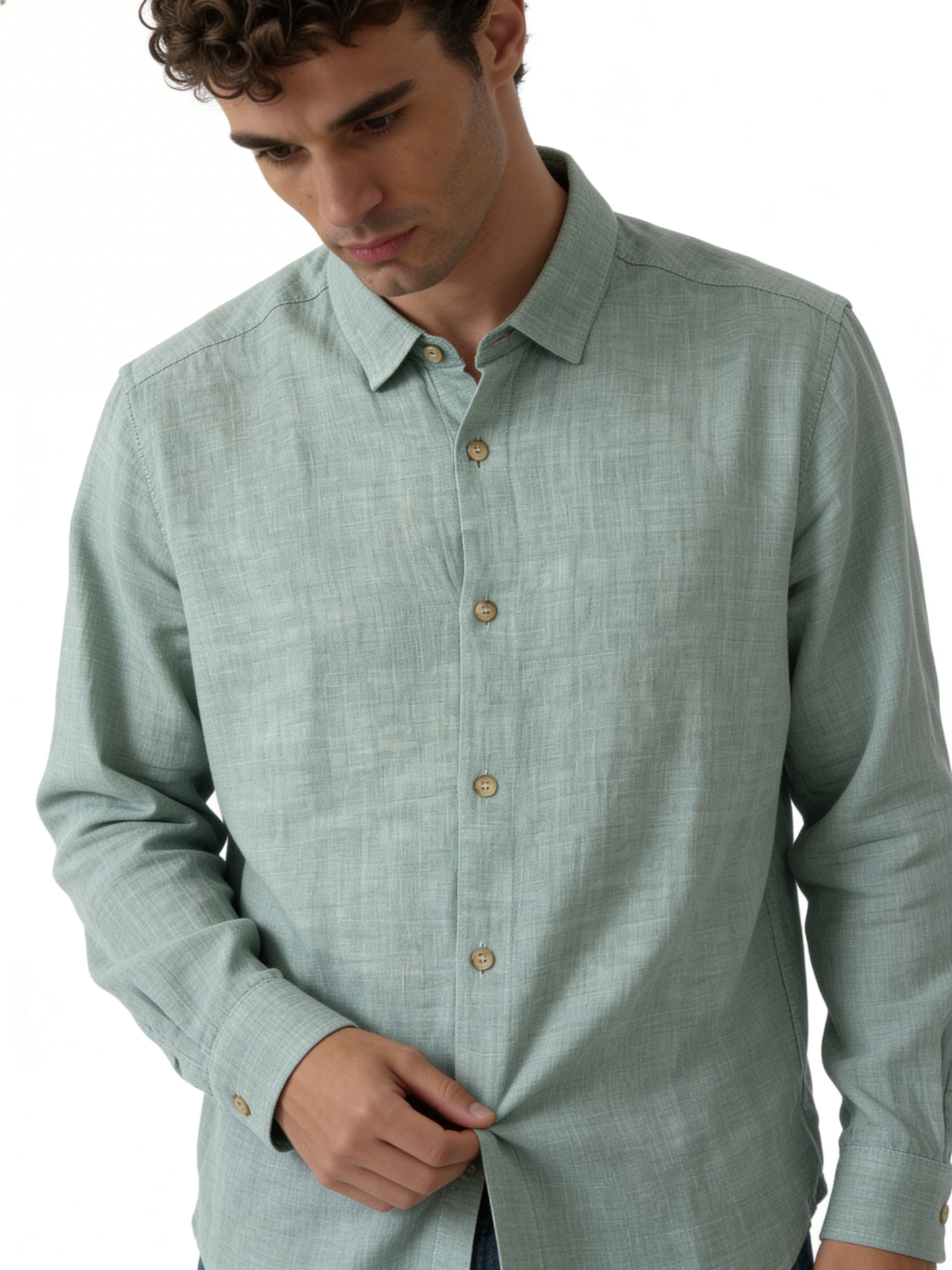 Relaxed-Fit Slubbed Linen Long Sleeve Shirt - lusso