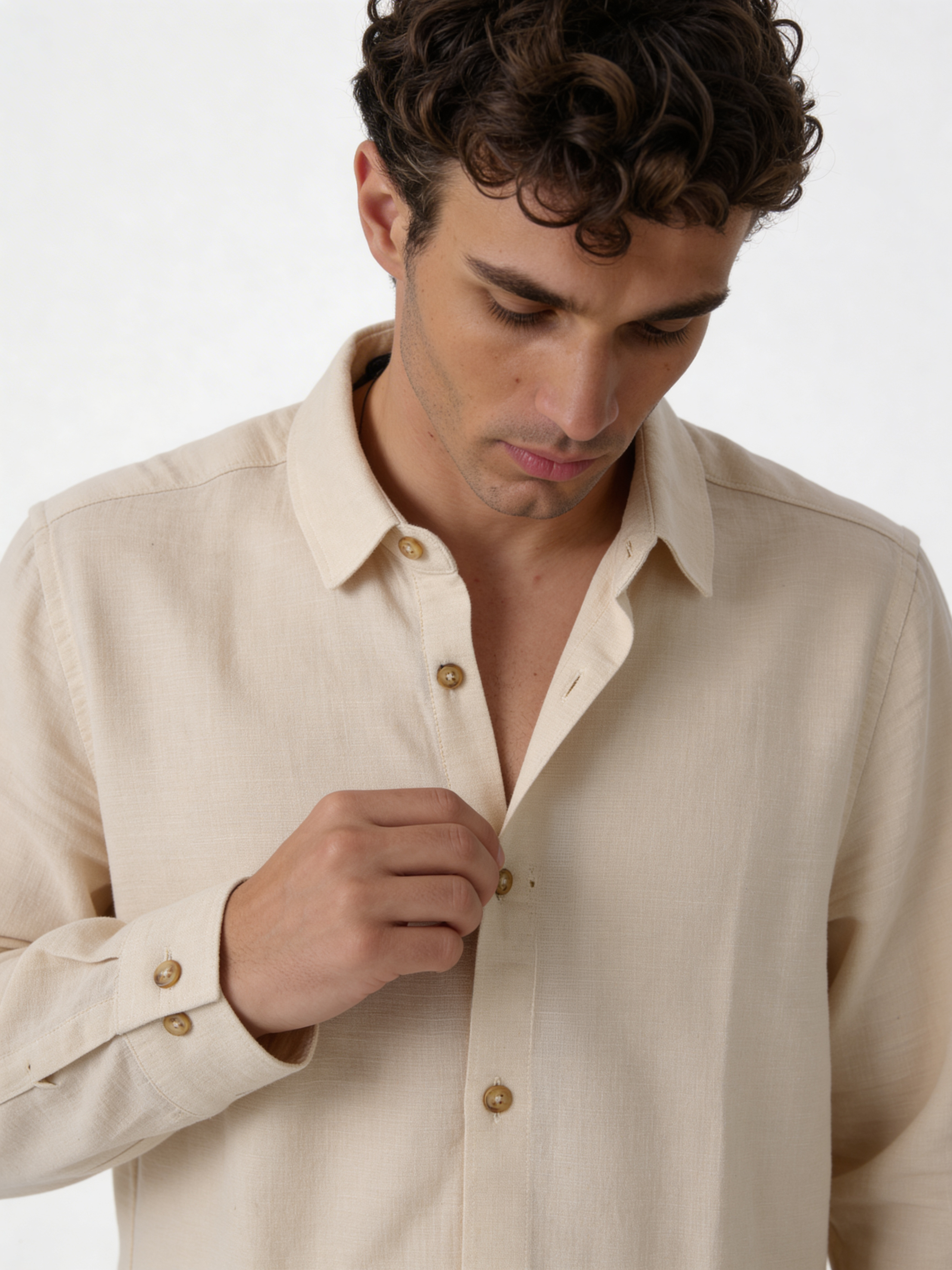 Relaxed-Fit Lightweight Linen Long Sleeve Shirt - lusso