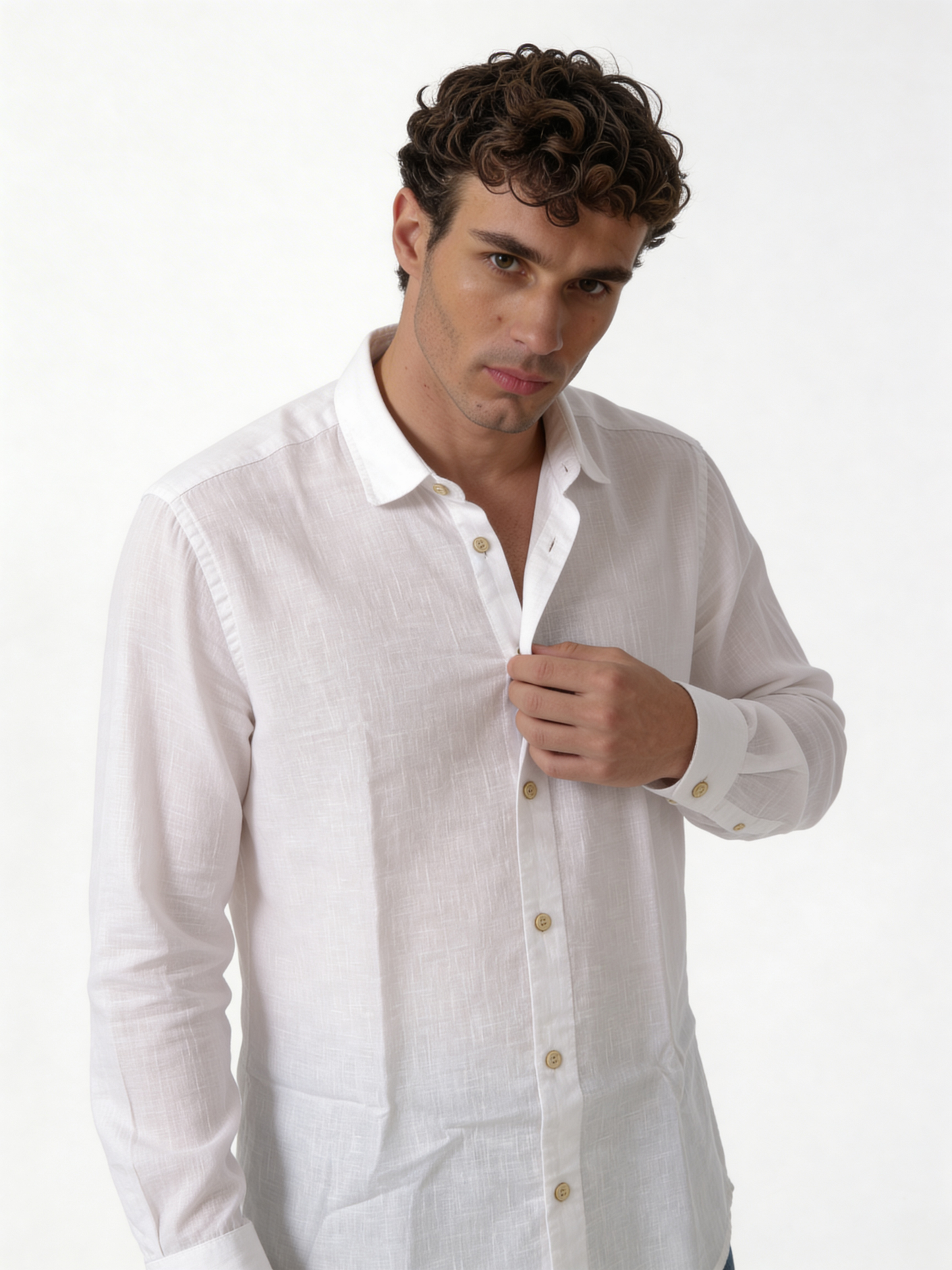 Relaxed-Fit Lightweight Linen Long Sleeve Shirt - lusso
