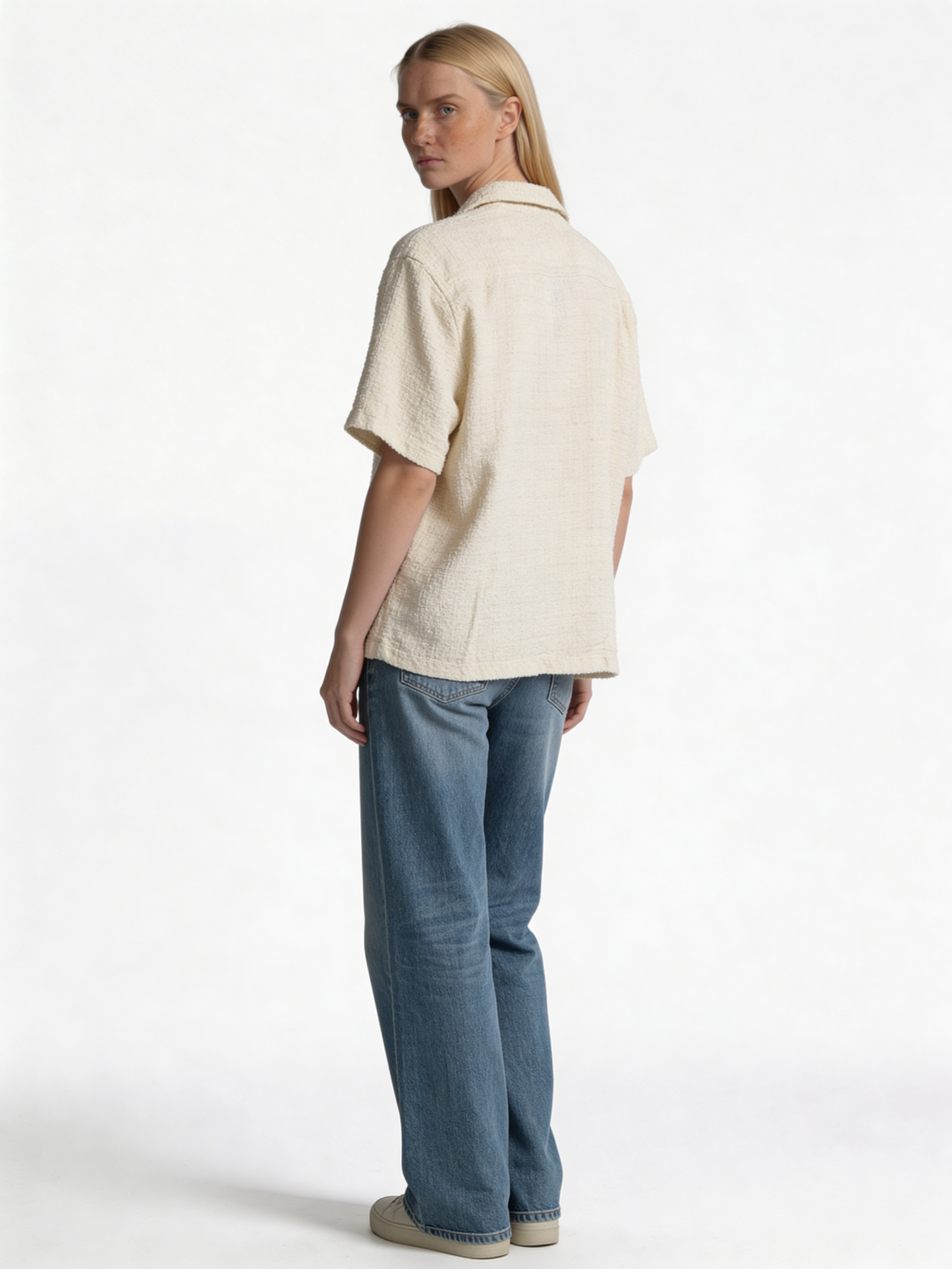 Boxy Textured Seersucker Bowling Shirt - 1932