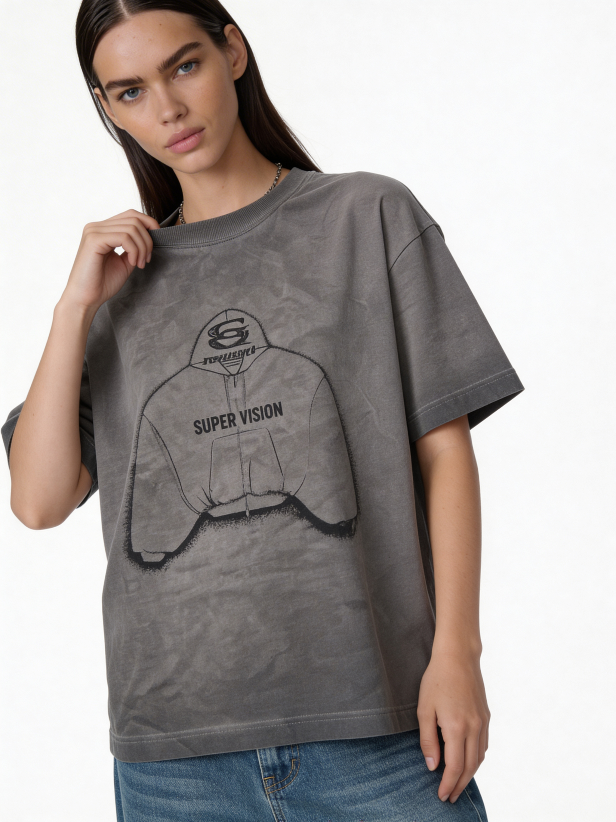 Boxy Washed Cotton Graphic T-Shirt - jex