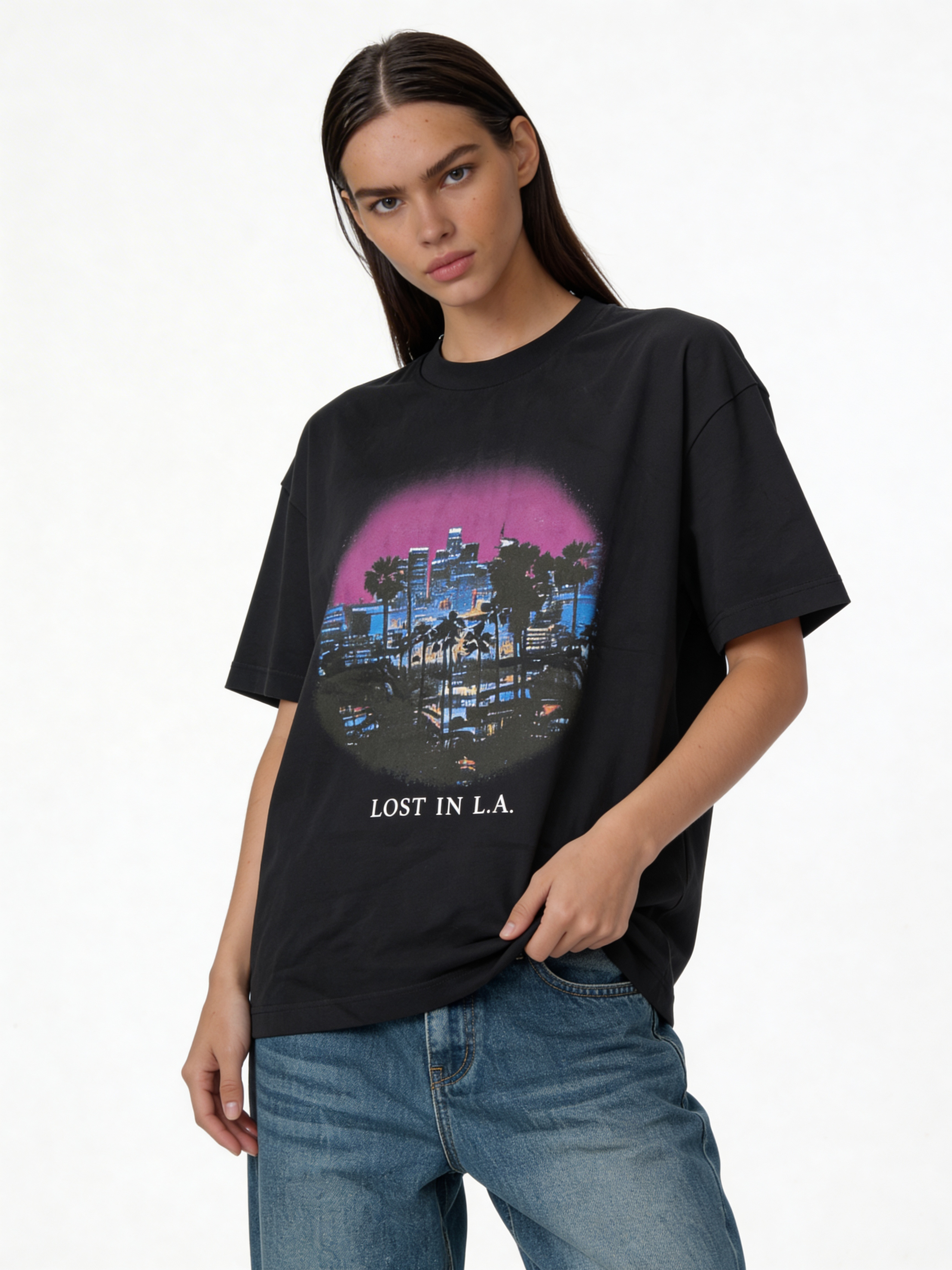 Boxy Heavyweight Cotton Graphic T-Shirt - jex