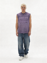 Boxy Washed Cotton Graphic Muscle Tee - jex