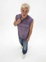 Boxy Washed Cotton Graphic Muscle Tee - jex