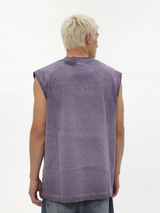 Boxy Washed Cotton Graphic Muscle Tee - jex