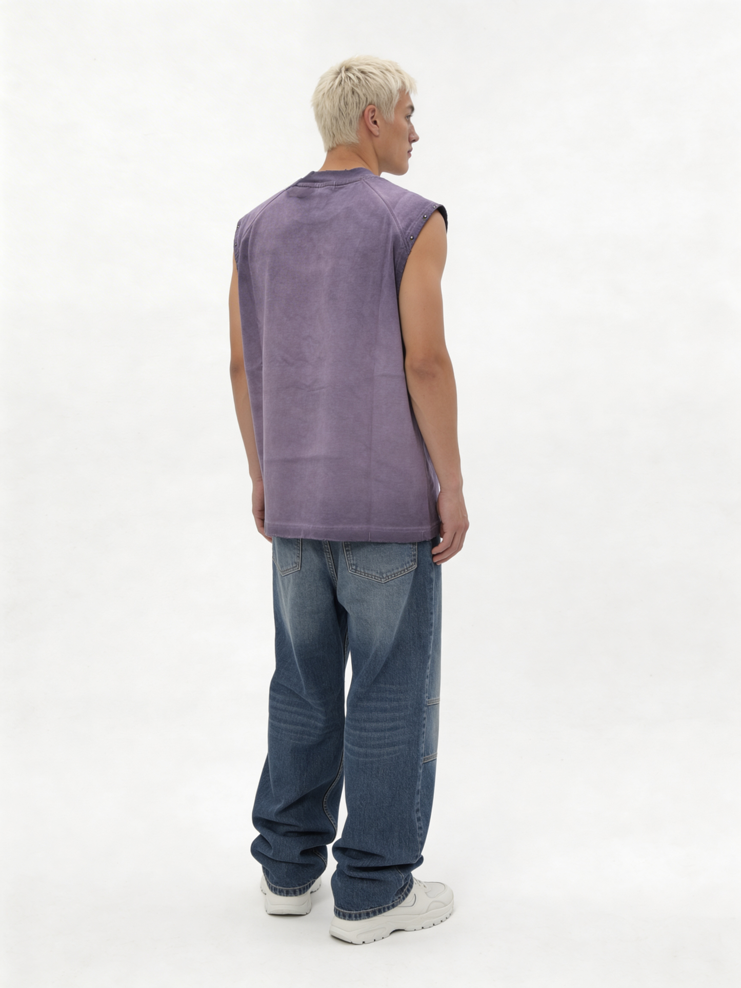 Boxy Washed Cotton Graphic Muscle Tee - jex