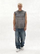 Boxy Washed Cotton Graphic Muscle Tee - jex