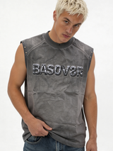 Boxy Washed Cotton Graphic Muscle Tee - jex