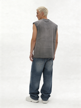 Boxy Washed Cotton Graphic Muscle Tee - jex