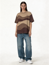 Boxy Panelled Cotton Graphic T-Shirt - jex