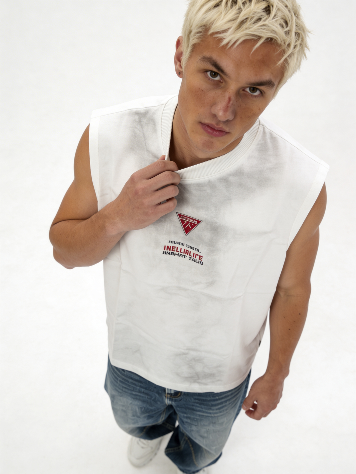 Boxy Washed Cotton Graphic Muscle Tee - jex