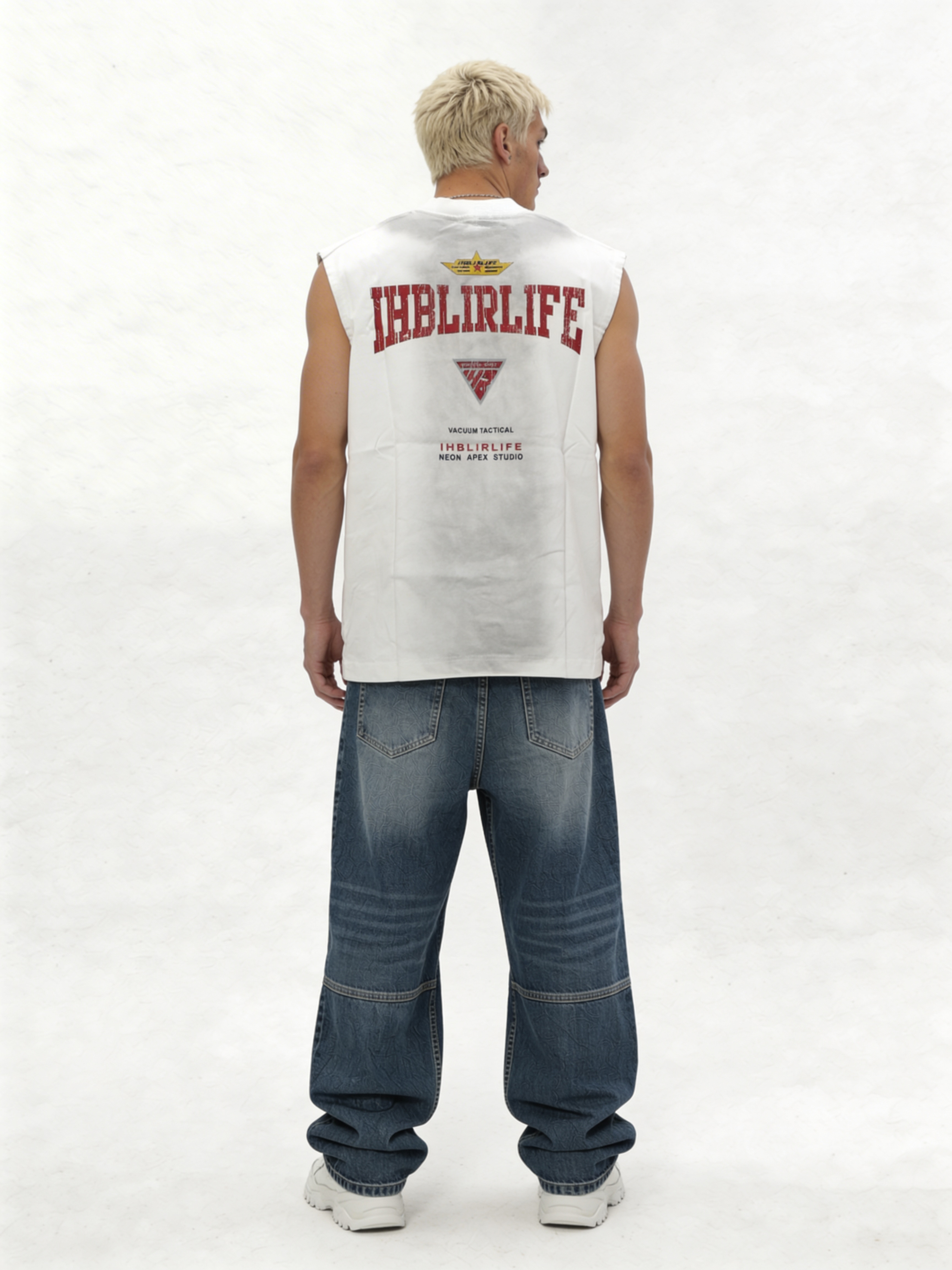 Boxy Washed Cotton Graphic Muscle Tee - jex