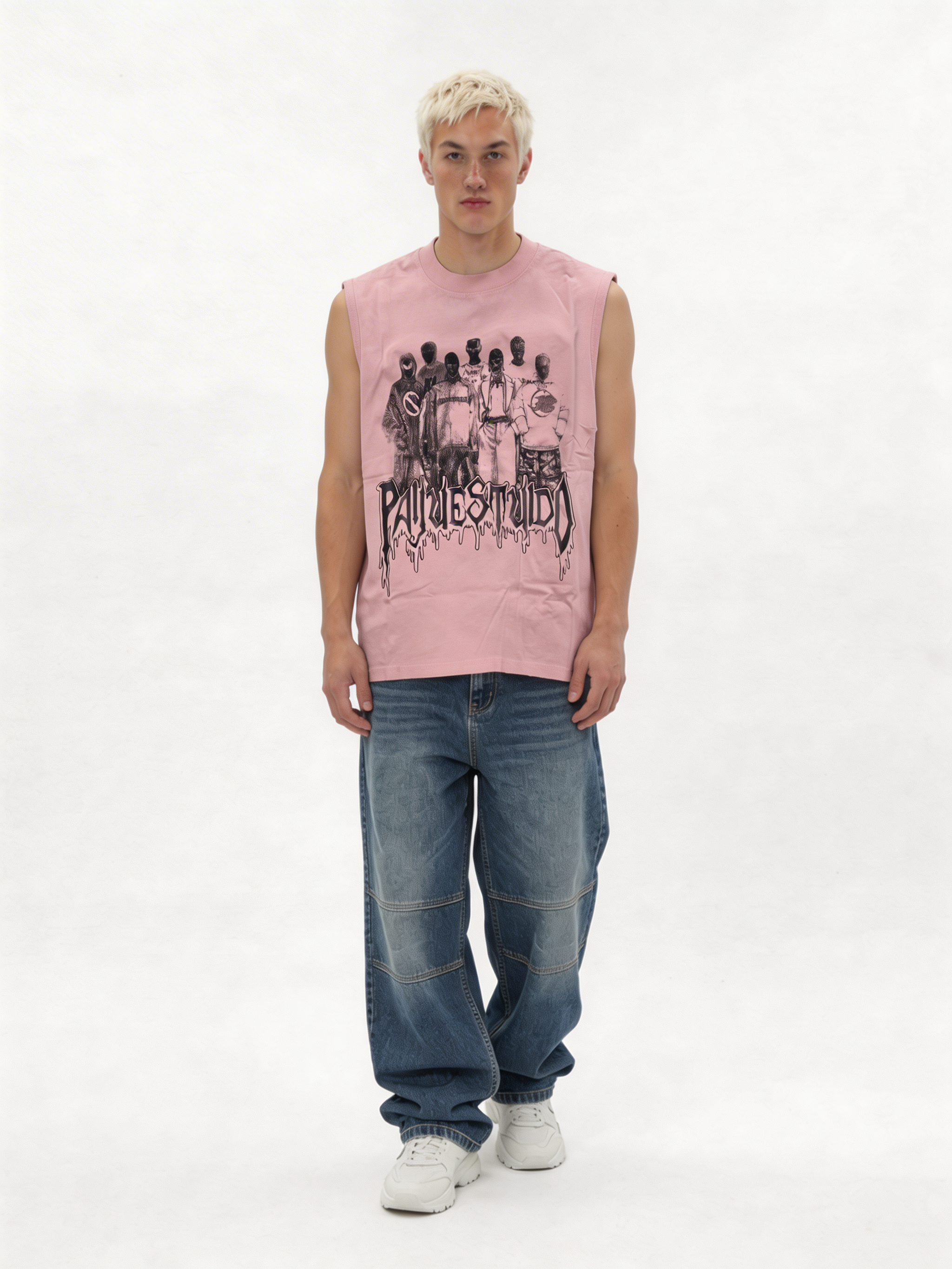 Boxy Heavyweight Cotton Graphic Muscle Tee - jex
