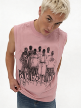 Boxy Heavyweight Cotton Graphic Muscle Tee - jex