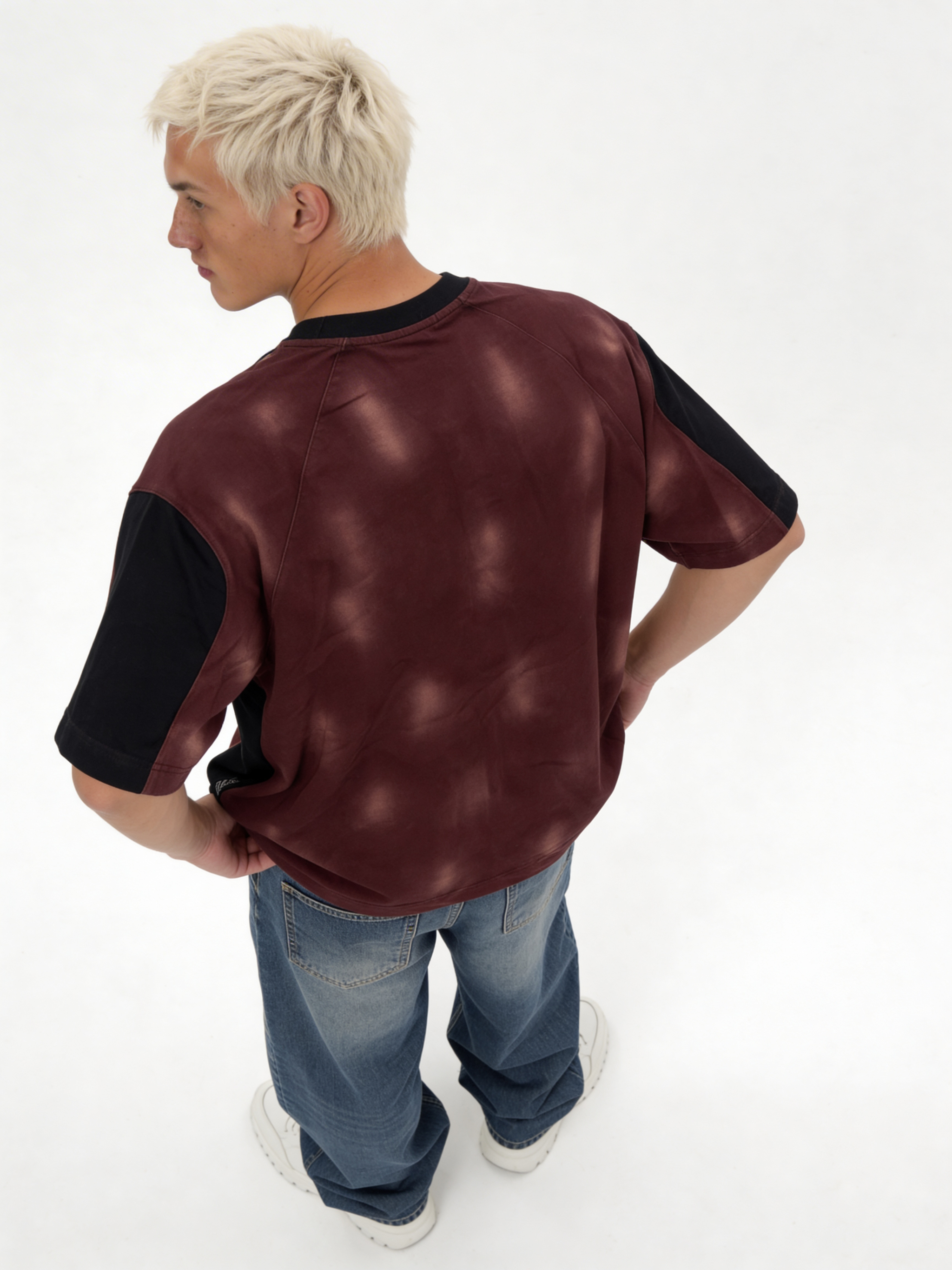 Boxy Panelled Washed Cotton Polo Shirt - jex -