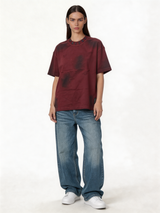 Boxy Washed Cotton Logo-Collar T-Shirt - jex