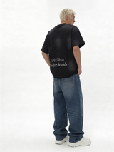 Boxy Washed Cotton Logo-Collar T-Shirt - jex