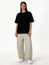 Relaxed Wide-Leg Technical Nylon Cargo Trousers - jex