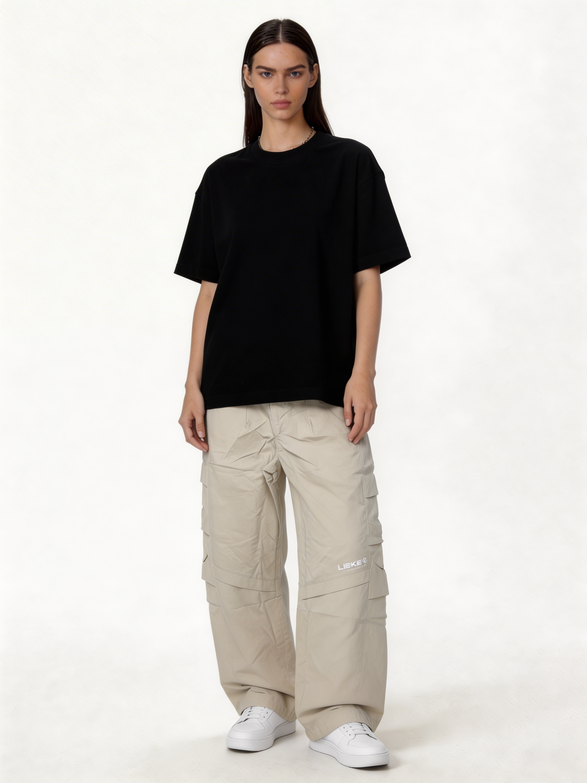 Relaxed Wide-Leg Technical Nylon Cargo Trousers - jex