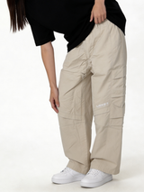 Relaxed Wide-Leg Technical Nylon Cargo Trousers - jex