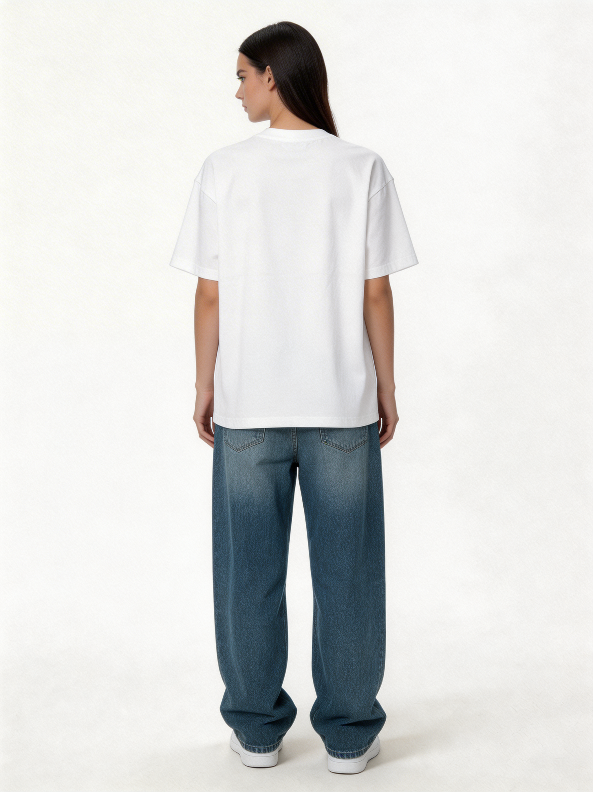 Relaxed Wide-Leg Panelled Denim Jeans - jex