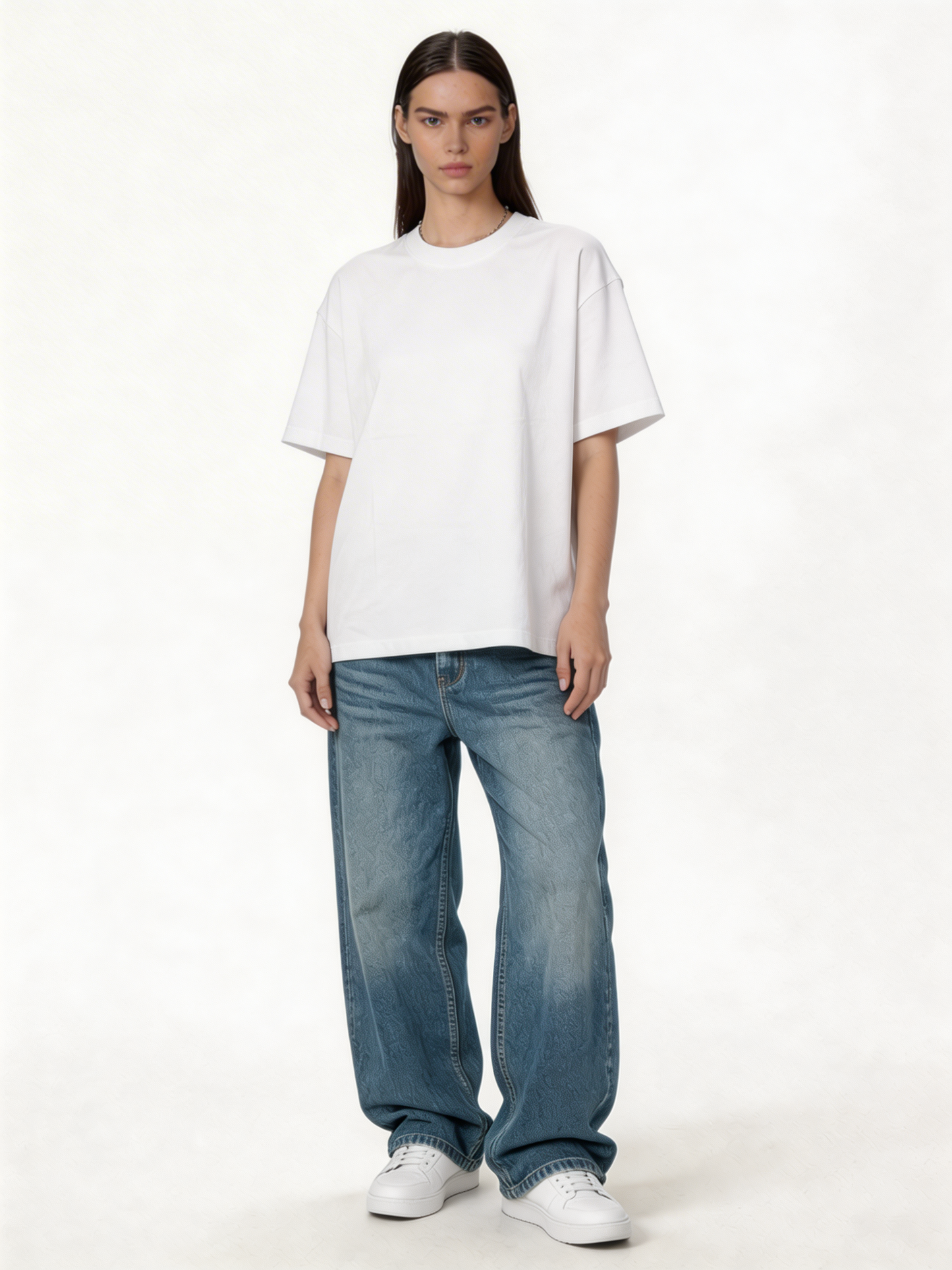 Relaxed Wide-Leg Panelled Denim Jeans - jex