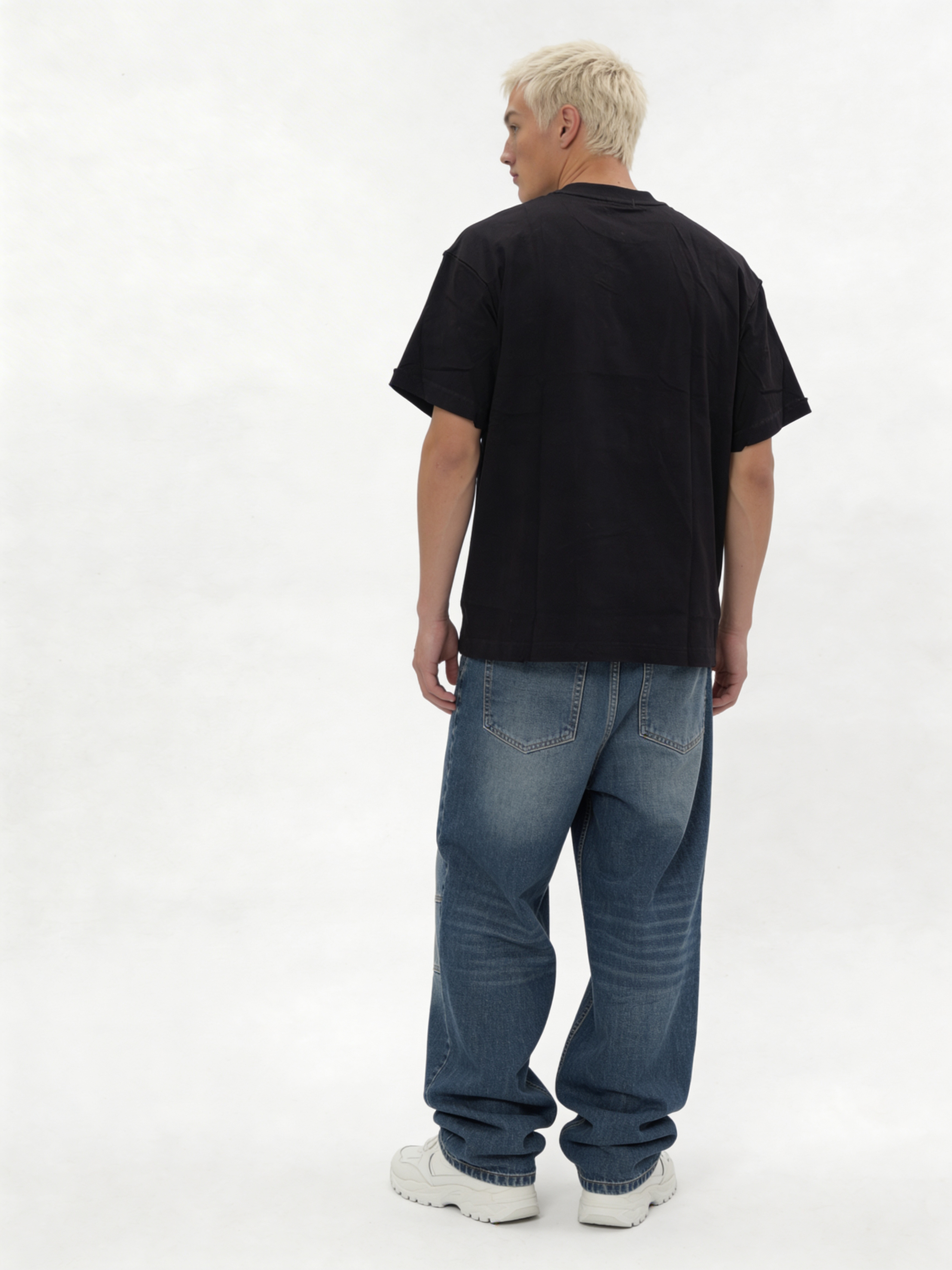Relaxed Wide-Leg Panelled Denim Jeans - jex