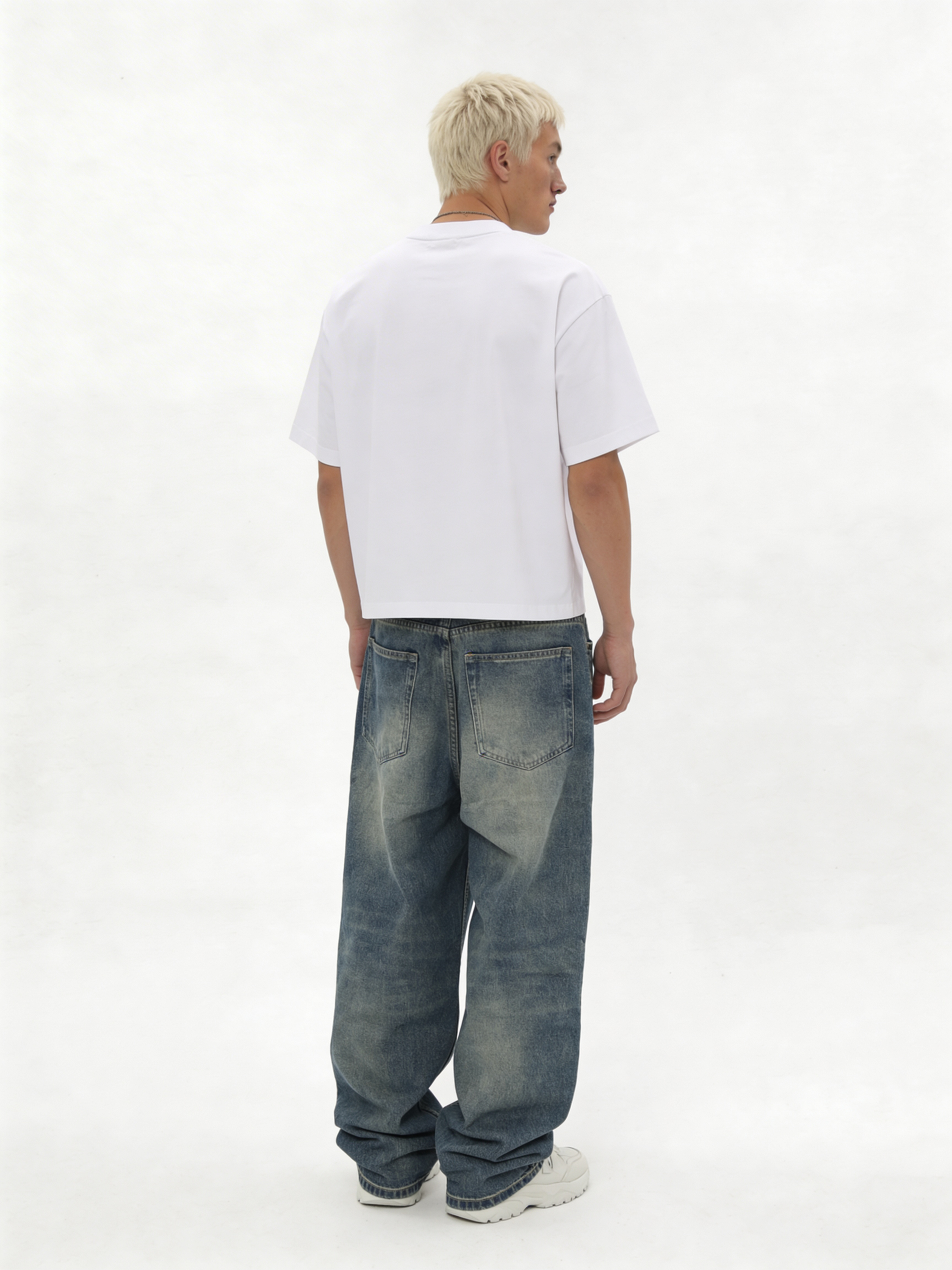 Relaxed Wide-Leg Belted Cotton Denim - jex