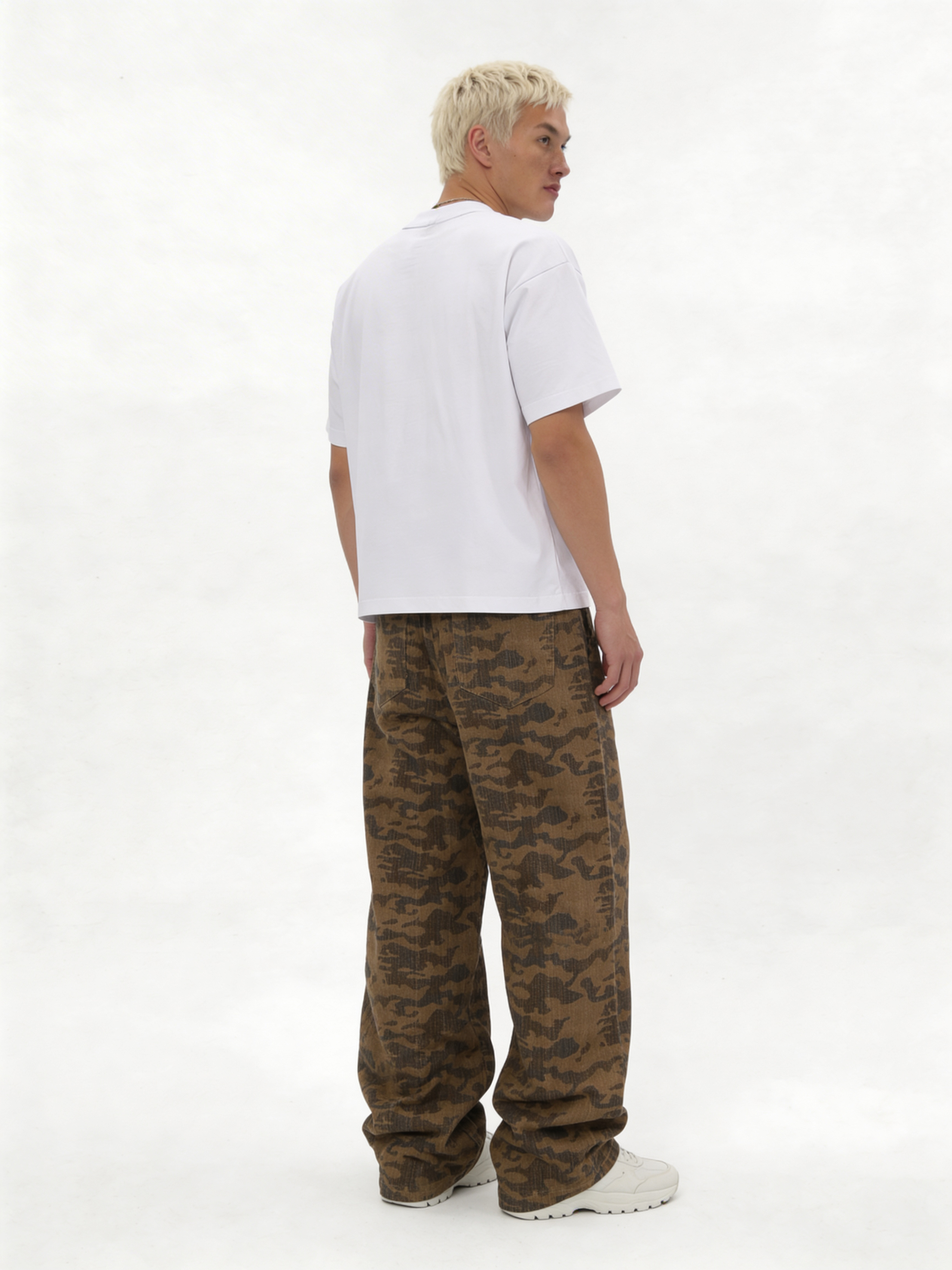 Relaxed Wide-Leg Printed Cotton Denim - jex