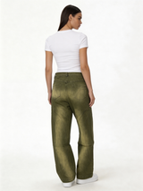 Relaxed Wide-Leg Panelled Washed Cotton Denim - jex