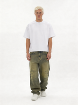 Relaxed Wide-Leg Riveted Panelled Denim - jex
