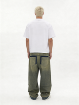 Relaxed Wide-Leg Riveted Panelled Denim - jex